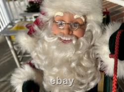 Vtg 1998 Special Times Santa Sleigh Reindeer LIGHTS MOVES SOUNDS SEE VIDEO READ