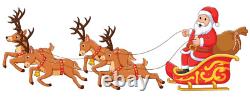 Vtg 1998 Special Times Santa Sleigh Reindeer LIGHTS MOVES SOUNDS SEE VIDEO READ