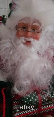 Vtg 36 Holiday Creation? Reindeer & Santa on Sleigh Animated Musical with Box