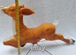 Vtg 36 Rudolph Red Nose Reindeer Blow Mold Santas Christmas Sleigh General Foam