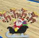 Vtg 70s Melted Plastic Popcorn Santa Claus Sleigh Wall Hanging Decor 4 Reindeer