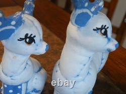 Vtg 7Pc. Kimple Mold Reindeer Sleigh Figurines Set Hand Painted Christmas FREESH