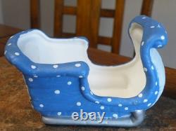 Vtg 7Pc. Kimple Mold Reindeer Sleigh Figurines Set Hand Painted Christmas FREESH