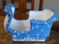 Vtg 7Pc. Kimple Mold Reindeer Sleigh Figurines Set Hand Painted Christmas FREESH