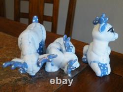 Vtg 7Pc. Kimple Mold Reindeer Sleigh Figurines Set Hand Painted Christmas FREESH