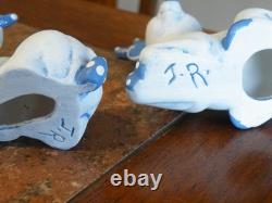 Vtg 7Pc. Kimple Mold Reindeer Sleigh Figurines Set Hand Painted Christmas FREESH