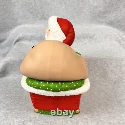 Vtg 80s Kimple Mold Ceramic 5 Christmas Reindeer & Santa in Sleigh Hand-painted