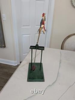 Vtg Balance Toy Santa Sleigh & Reindeer Balancing Metal Folk Art Pendulum Xmas