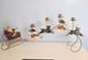 Vtg Brass Santa Sleigh Reindeer Candle Holder 30 Mantle Fireplace Christmas