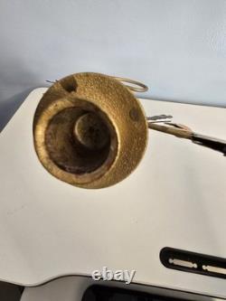 Vtg Brass Santa Sleigh Reindeer Candle Holder 30 Mantle Fireplace Christmas