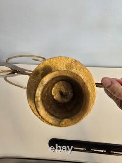 Vtg Brass Santa Sleigh Reindeer Candle Holder 30 Mantle Fireplace Christmas