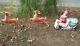 Vtg Christmas Empire Blow Mold Santa Sleigh 2 Reindeer Yard Local Pickup Damage