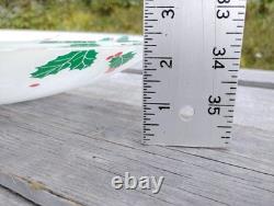 Vtg Christmas MCM Glass Ceiling Light Fixture Cover Reindeer Santa Sleigh Rare