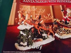 Vtg Christmas Santa Sleigh With Reindeer Centerpiece Decor Members Mark NOS NIB
