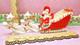 Vtg Christmas Shopper Waving Girl Holly Candy Cane Sleigh Two Prancing Reindeer
