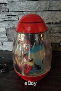 Vtg Coca Cola Christmas Lamp Moving Light Santa Sleigh Reindeer Coke Bottle