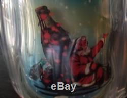 Vtg Coca Cola Christmas Lamp Moving Light Santa Sleigh Reindeer Coke Bottle