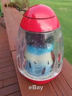 Vtg Coca Cola Christmas Lamp Moving Light Santa Sleigh Reindeer Coke Bottle