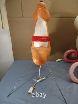 Vtg ENORMOUS Santa Claus Sled & Reindeer Lighted Christmas Blow Mold REDUCED $