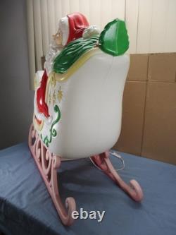 Vtg ENORMOUS Santa Claus Sled & Reindeer Lighted Christmas Blow Mold REDUCED $