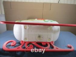 Vtg ENORMOUS Santa Claus Sled & Reindeer Lighted Christmas Blow Mold REDUCED $ Vtg ENORMOUS Santa Claus Sled & Reindeer Lighted Christmas Blow Mold REDUCED $