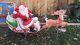 Vtg Empire Animated Mechanical Santa, Sleigh & Reindeer-blow Mold Xmas Display