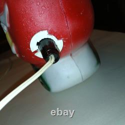 Vtg Empire Santa Sleigh & 2 Reindeer Blow Mold Christmas Light Up Figure 22 inch