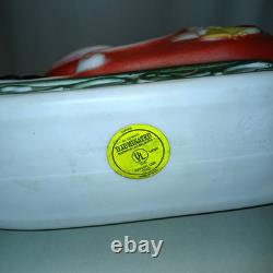 Vtg Empire Santa Sleigh & 2 Reindeer Blow Mold Christmas Light Up Figure 22 inch