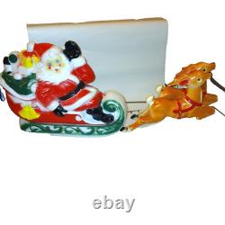 Vtg Empire Santa Sleigh & 2 Reindeer Blow Mold Christmas Light Up Figure 22 inch