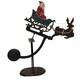 Vtg Folk Art Pendulum Metal Balance Toy Santa Sleigh & Reindeer With Stand 15.5