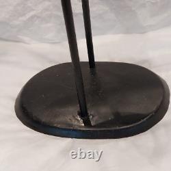 Vtg Folk Art Pendulum Metal Balance Toy Santa Sleigh & Reindeer with Stand 15.5