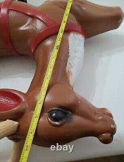 Vtg General Foam Lighted Reindeer Blow Mold Santa Sled Outdoor Christmas read? A