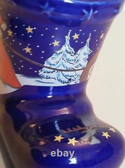 Vtg German Boot Christmas Mug Santa sleigh and reindeer Traditional holiday