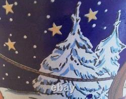 Vtg German Boot Christmas Mug Santa sleigh and reindeer Traditional holiday