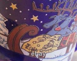 Vtg German Boot Christmas Mug Santa sleigh and reindeer Traditional holiday