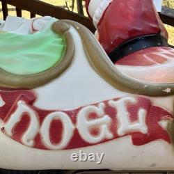 Vtg Grand Venture Christmas Mold Santa Sleigh! Light Works! Incl Reins! Large