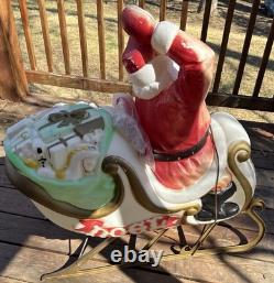 Vtg Grand Venture Christmas Mold Santa Sleigh! Light Works! Incl Reins! Large