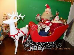 Vtg Harold Gale SANTA In SLEIGH REINDEER Rare Advertising COUNTER STORE DISPLAY