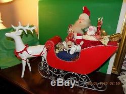 Vtg Harold Gale SANTA In SLEIGH REINDEER Rare Advertising COUNTER STORE DISPLAY