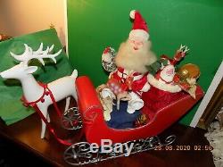 Vtg Harold Gale SANTA In SLEIGH REINDEER Rare Advertising COUNTER STORE DISPLAY