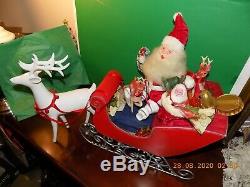 Vtg Harold Gale SANTA In SLEIGH REINDEER Rare Advertising COUNTER STORE DISPLAY