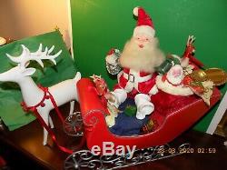 Vtg Harold Gale SANTA In SLEIGH REINDEER Rare Advertising COUNTER STORE DISPLAY