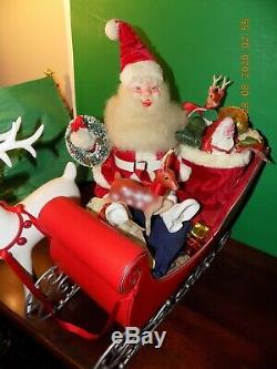 Vtg Harold Gale SANTA In SLEIGH REINDEER Rare Advertising COUNTER STORE DISPLAY