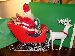 Vtg Harold Gale SANTA In SLEIGH REINDEER Rare Advertising COUNTER STORE DISPLAY