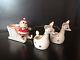 Vtg Holt Howard Santa On Sleigh With Reindeer Candle Holders Mcm Christmas Japan