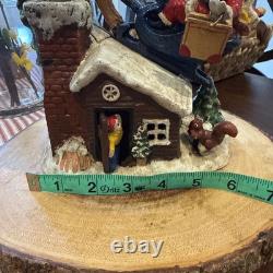 Vtg J&E Stevens Cast Iron Mechanical BankHAPPY HOLIDAY Santa Sleigh & Reindeer