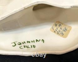 Vtg Johanna Calif Sitting Santa Spaghetti Trim 22k Gold withSleigh & Reindeer RARE