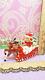 Vtg Kreiss Christmas Waving Santa Girl Candy Cane Sleigh Jingle Bell Reindeer