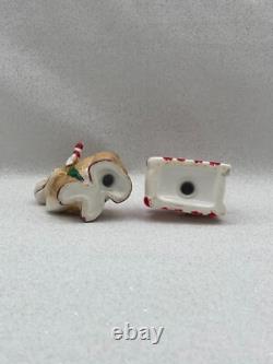 Vtg Kreiss Santa in Sleigh Rudolph Reindeer Salt Pepper Shaker Figurines