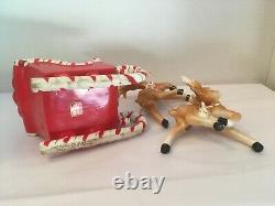 Vtg Lefton Shopper Girl In Santa Sleigh 2 Reindeer Label 1957 MCM 80136 Stamped